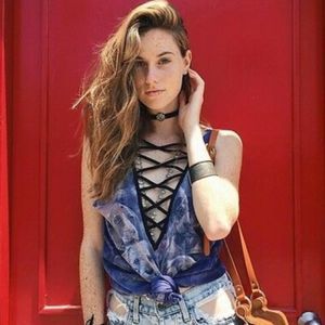 LF Furst of a Kind vintage lace up tank